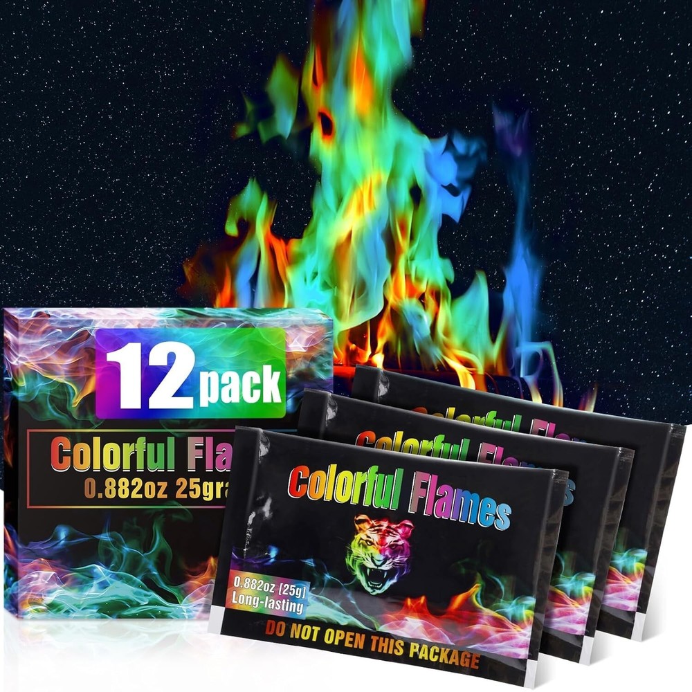 Fire Color Changing Packets - 12 Pack Long Burn Safe Magic Campfire