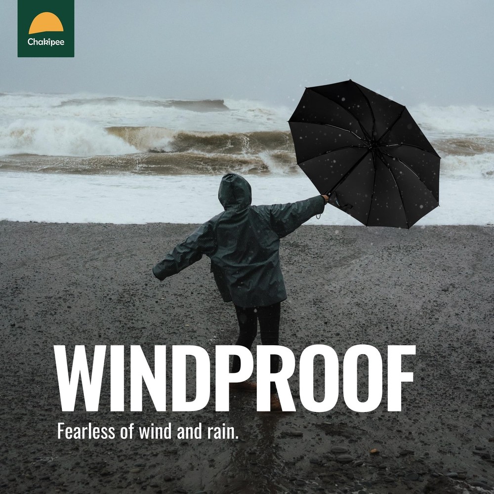 Compact Travel Umbrella Windproof Automatic Folding Rain