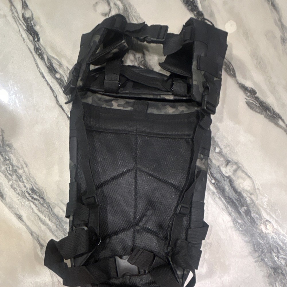 Black Camouflage Tactical Backpack Nylon MOLLE System Adjustable Straps