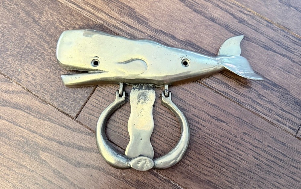 Solid Brass Door Knocker Whale Decorative 8.5x5