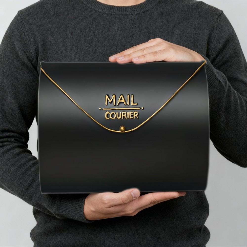 Black Wall Mount Mailbox for Outside,Waterproof Metal Mailboxes with Rust-Pro...