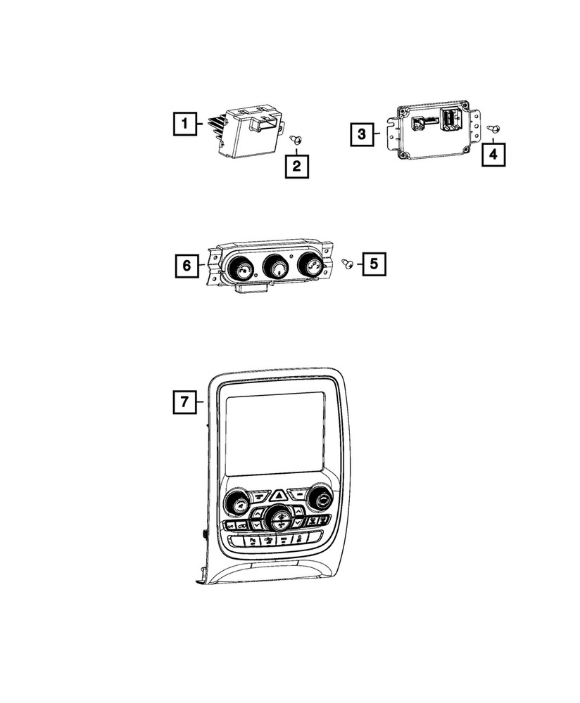 Genuine Mopar Vehicle Feature Controls Center Stack 68254047AB