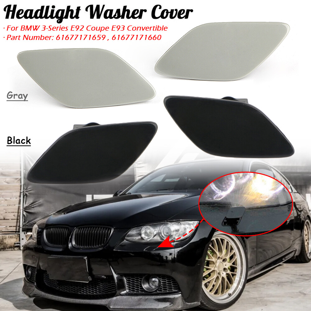 Pair Front Bumper Headlight Washer Cover Cap For BMW E92 Coupe E93 Convertible
