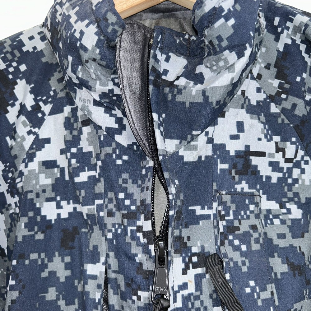 US Navy Working Parka Digital Camo Jacket Size Small X-Long