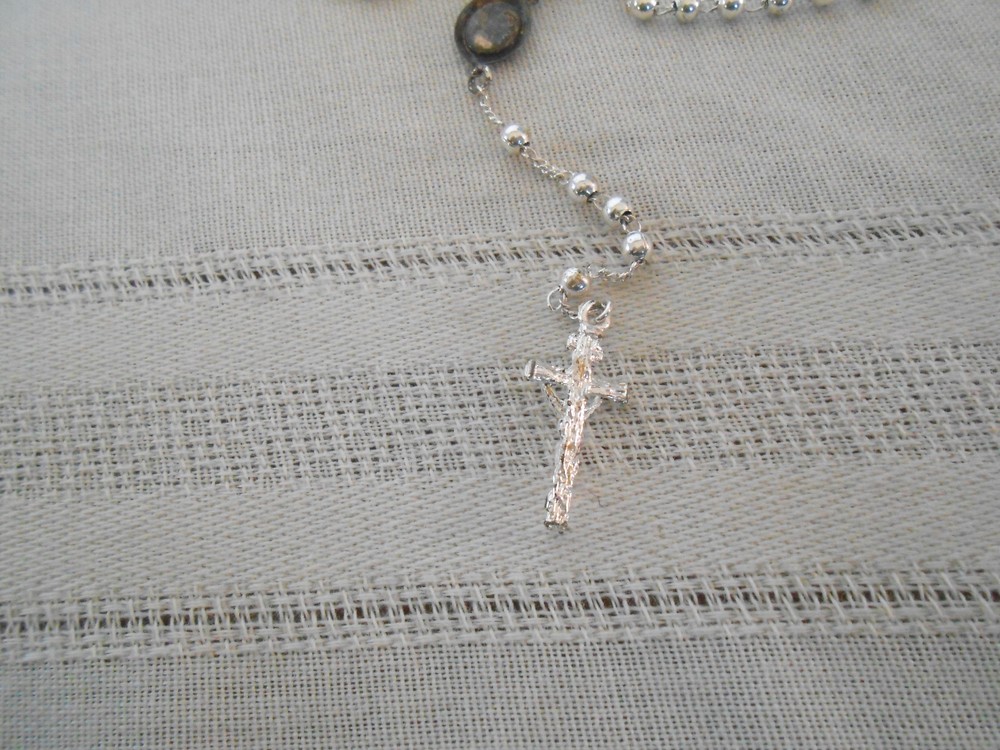 Ferlon 18k white GF rosary