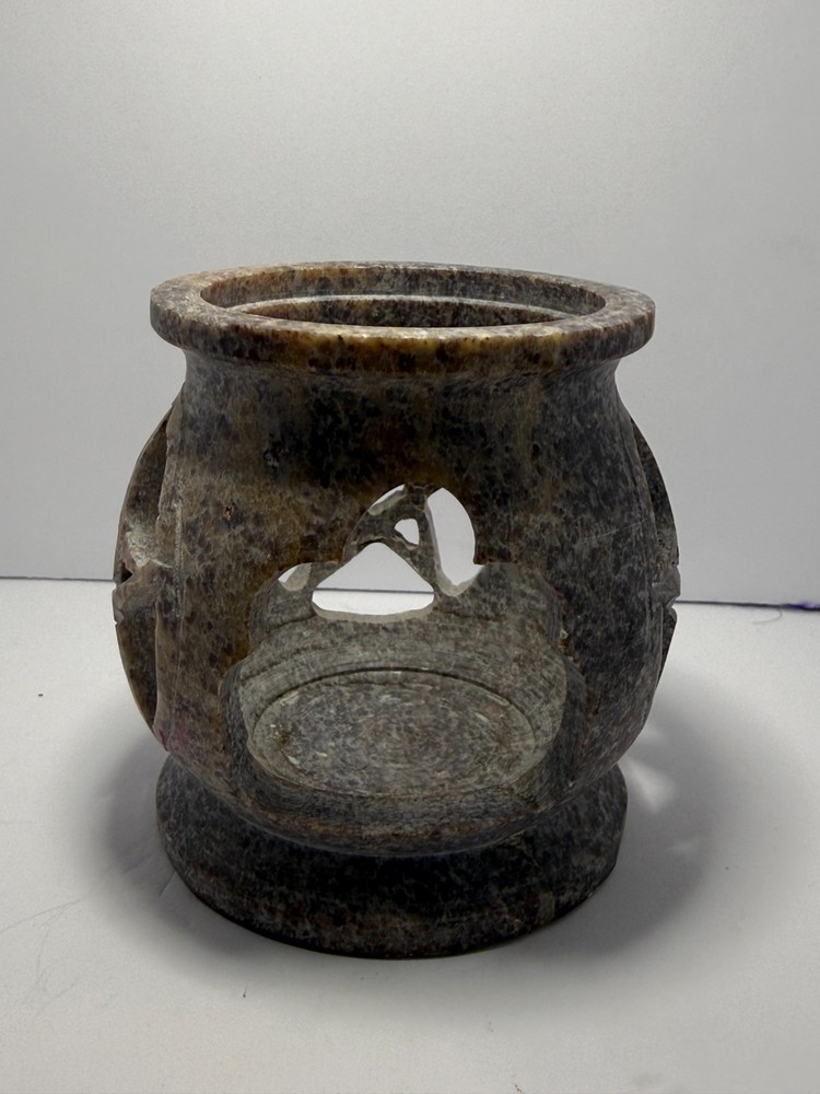 Pentagram Soapstone Tea Light Holder