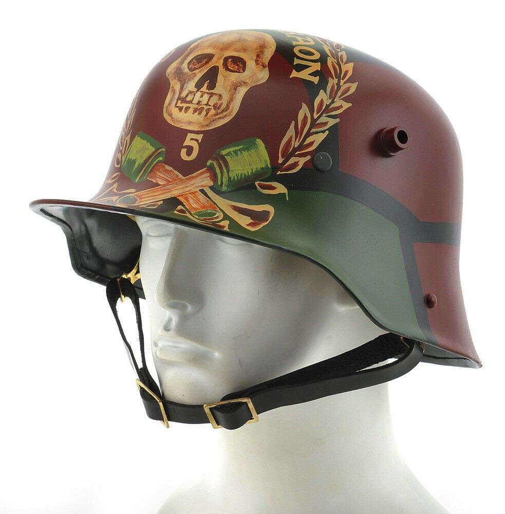 GERMAN WW1 M1916 HELMET Cammo Stormtrooper Sturmtruppen #5 Skull Wreath