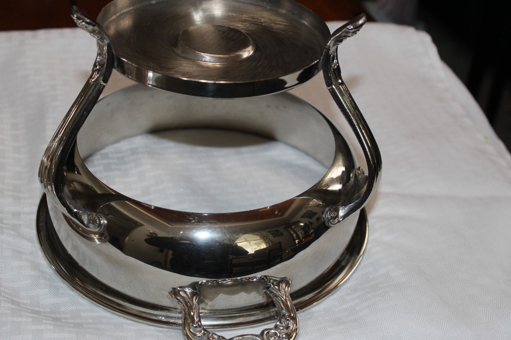 Two Ornate Silver Plate Chafing Dishes