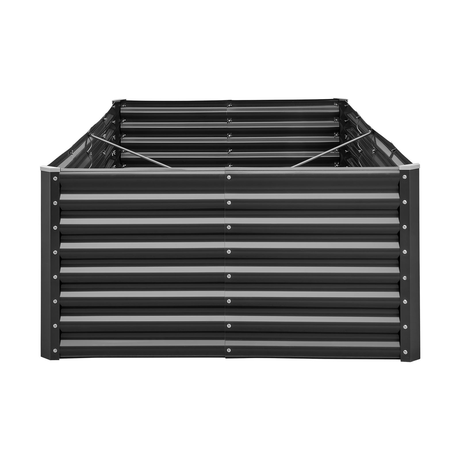 VEVOR Metal Raised Garden Bed Galvanized Planter Box 8x4x2 ft Outdoor Dark Gray