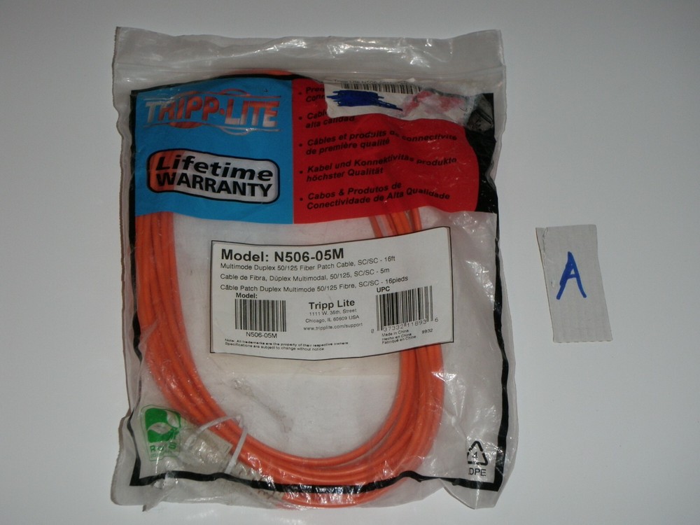 Tripp Lite N506-05M 16ft Multimode Duplex 50/125 Fiber Patch Cable