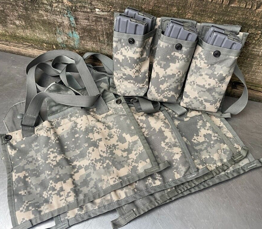 -LOT of 5- Military 6 Magazine Bandoleer MOLLE II Mag Ammunition Pouch w/ Strap