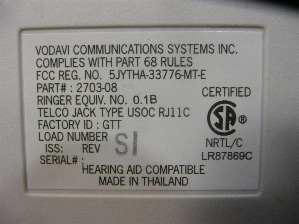 Vodavi 2703-08 Phone