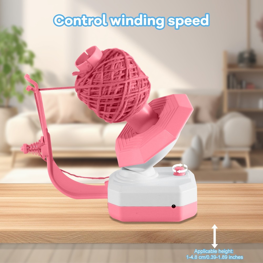 USB Automatic Bobbin Winder Yarn Thread Wool Winding Machine for Sewing (Pink)