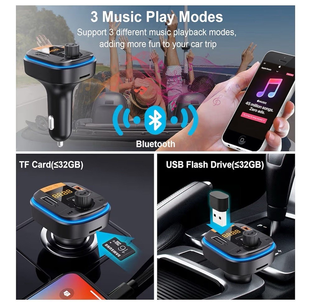 Bluetooth FM Transmitter for Car - BAISHUN Bluetooth 5.0 Adapter