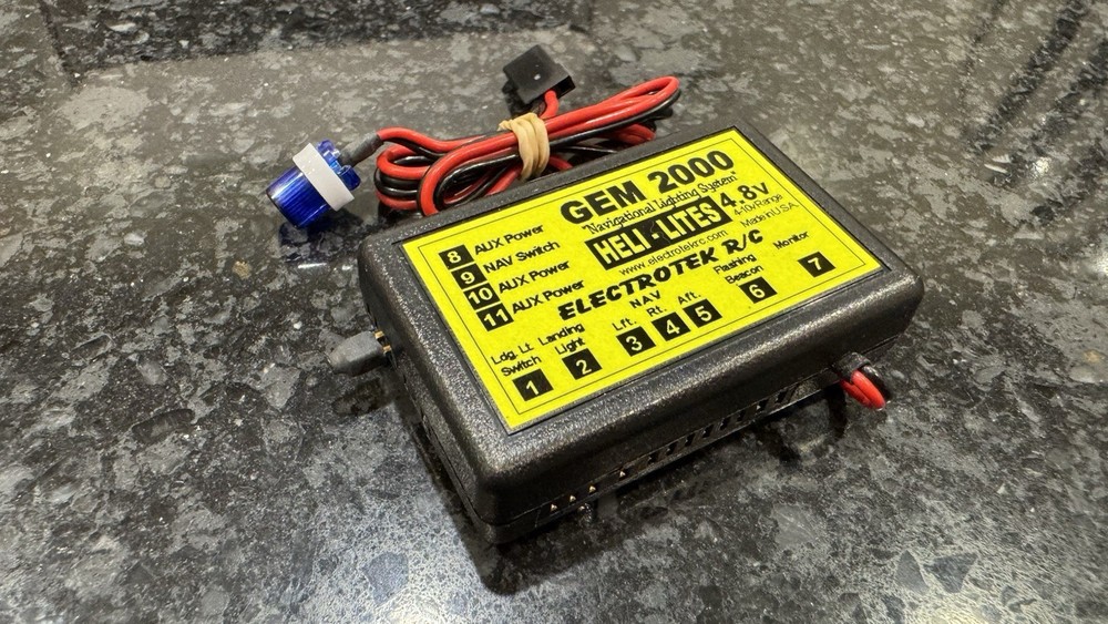 Gem 2000 RC Helicopter Navigation Light System. Nav &landing lights inoperable.