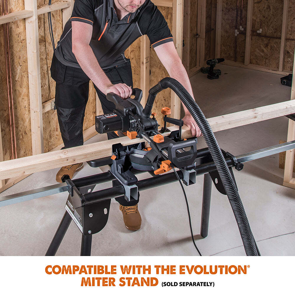 Evolution R185SMS+: Single Bevel Sliding Miter Saw With 7-1/4 in. Multi-Material