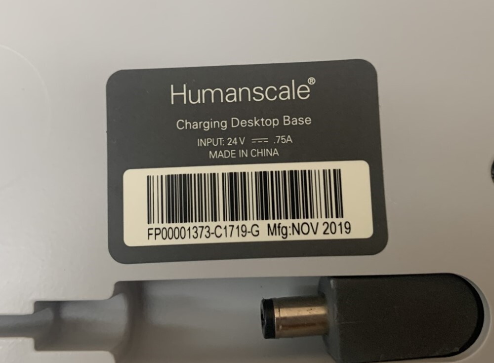 Humanscale Nova Charging Desktop Base in Light Gray for the Nova Task Light