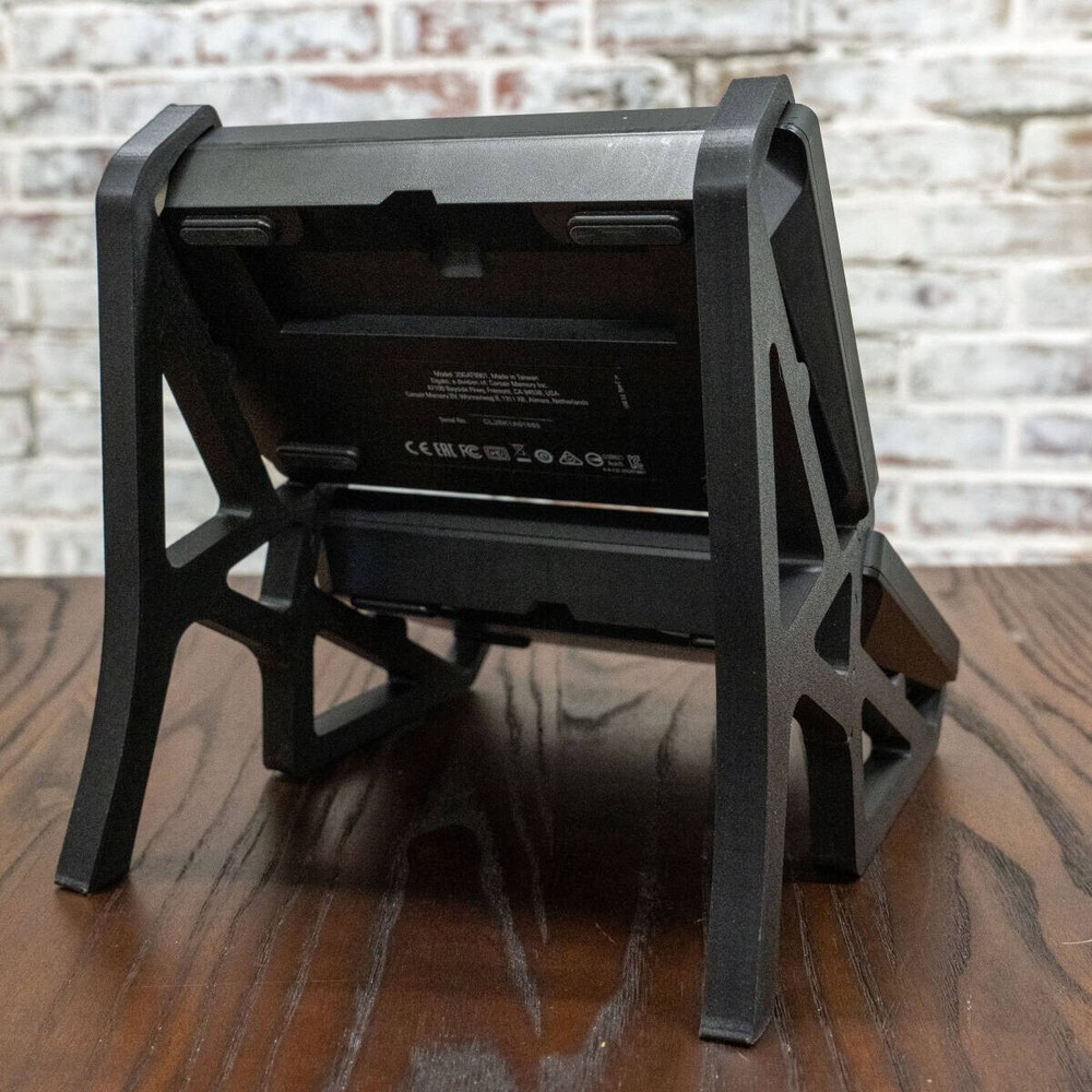 Stand for two “Elgato STREAMDECK XL” units placed vertically