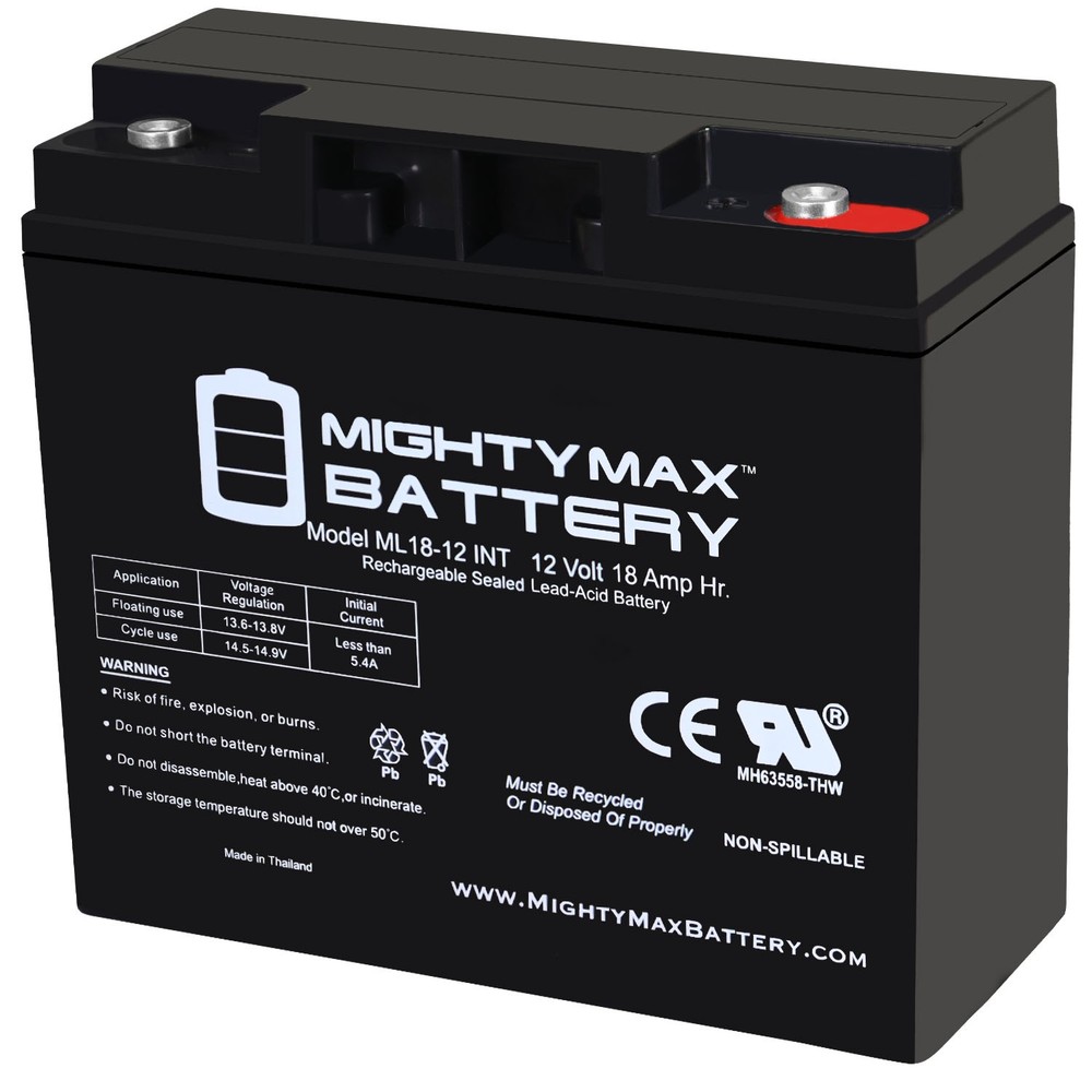 Mighty Max 12V 18AH SLA Internal Thread Replacement Battery for ES1230