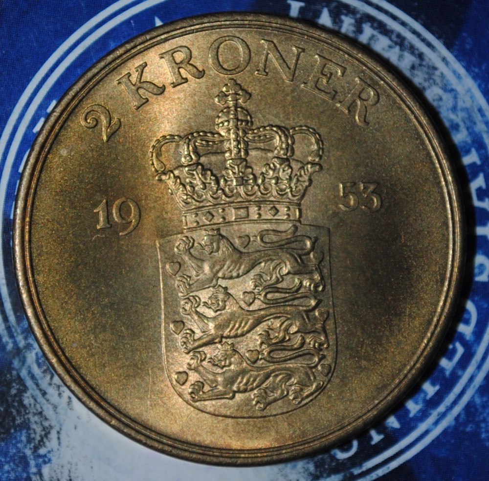 BU Denmark 2 Kroner 1953 {{{D245