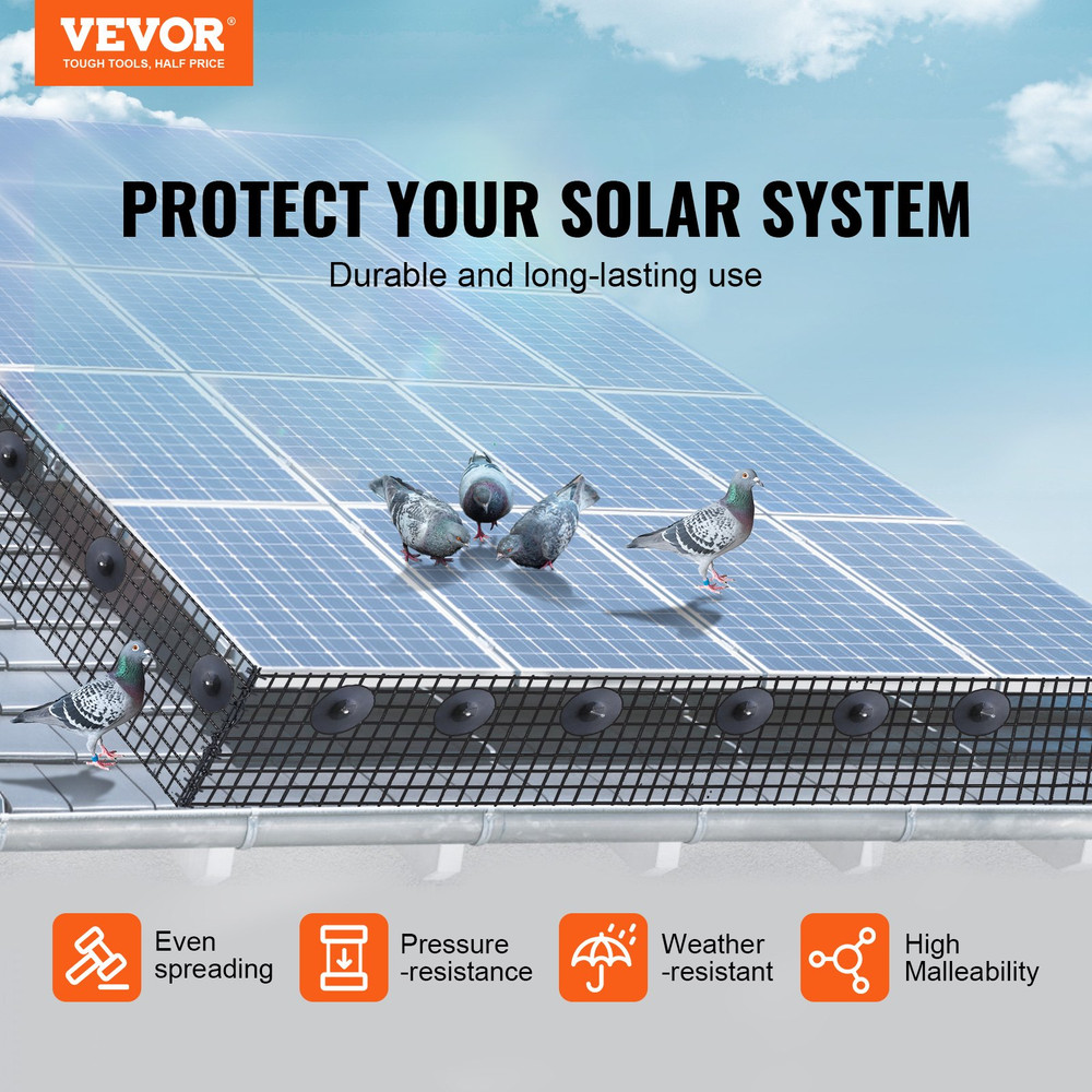 8 inch x 100ft Solar Panel Bird Guard, 1/2 inch Wire Roll Mesh