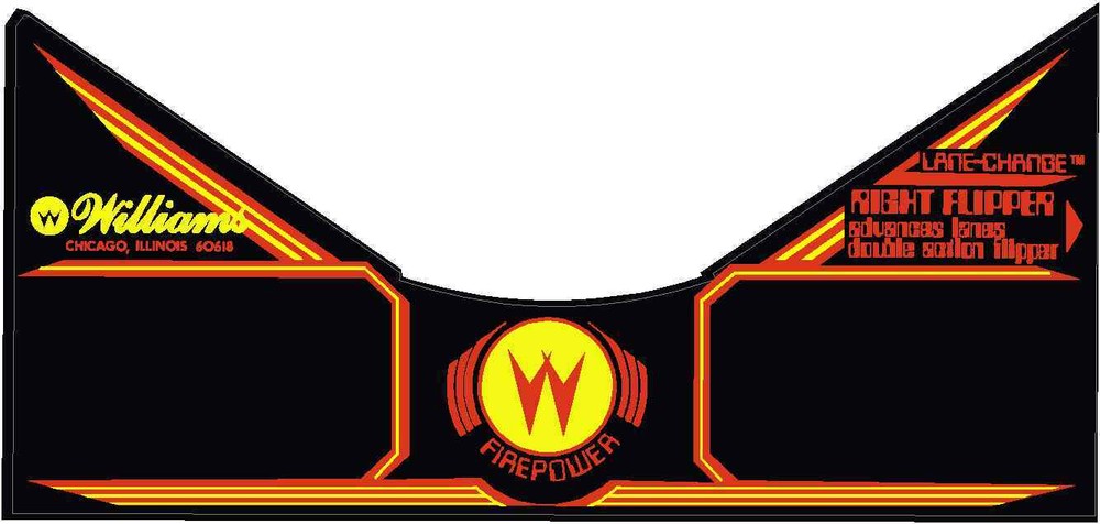 FIREPOWER Pinball Machine Apron Decal Set