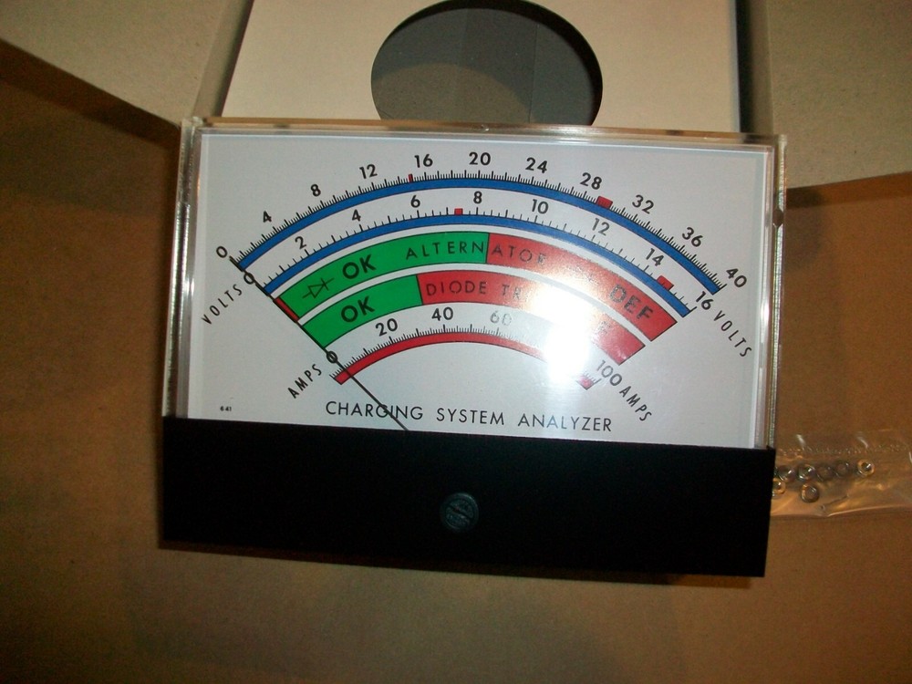 Charging System Analyzer Analog Meter by Ideal Precision Meter Co.  6" x 4.25"