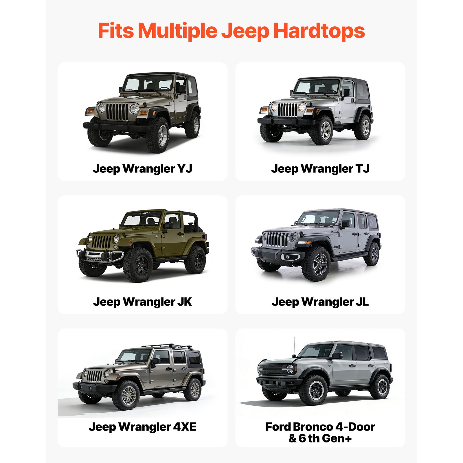 Uimoso Hardtop Removal Lift Holder for Jeep Wrangler YJ TJ JK Bronco 6th Gen+