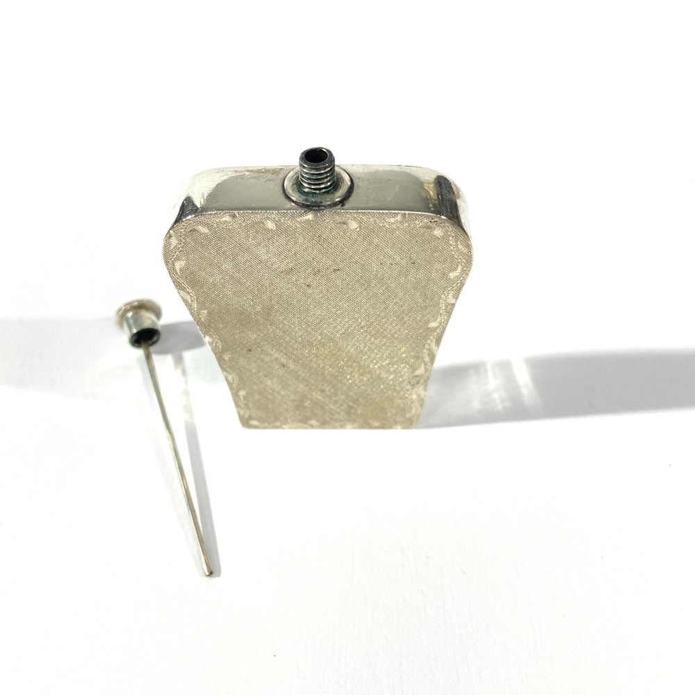 Vintage solid Silver hand carved snuff bottle , Hallmarked