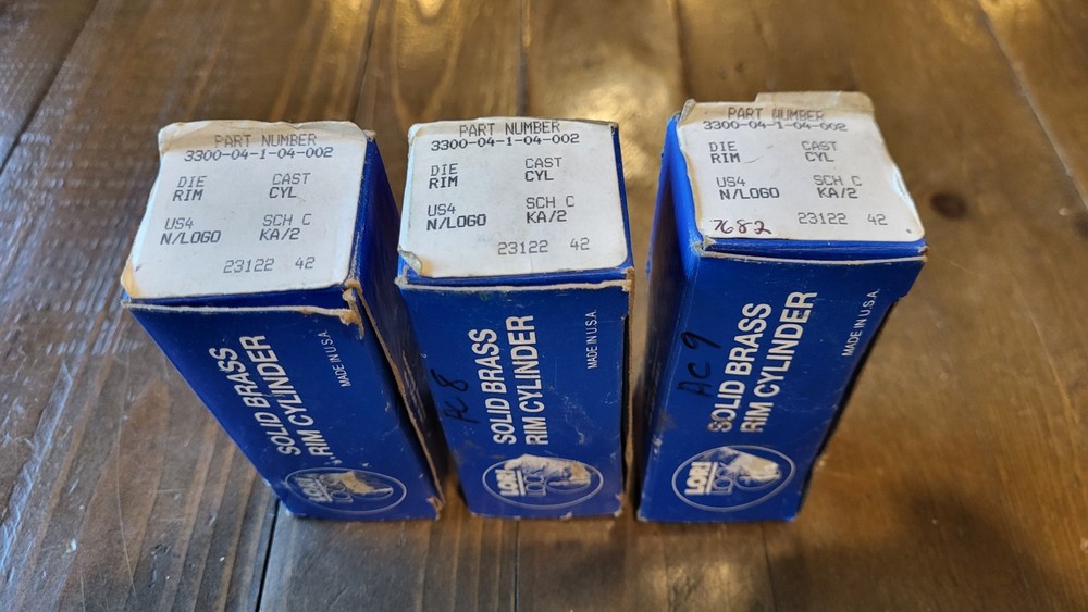 Lori Lock Solid Brass Rim Cylinder Lock Set Quantity 3 Keyed Different