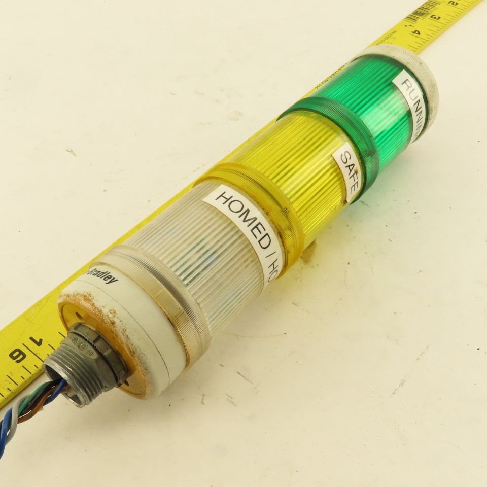 Allen Bradley 855E-GCB Light Stack 24V AC/DC Clear Yellow Green
