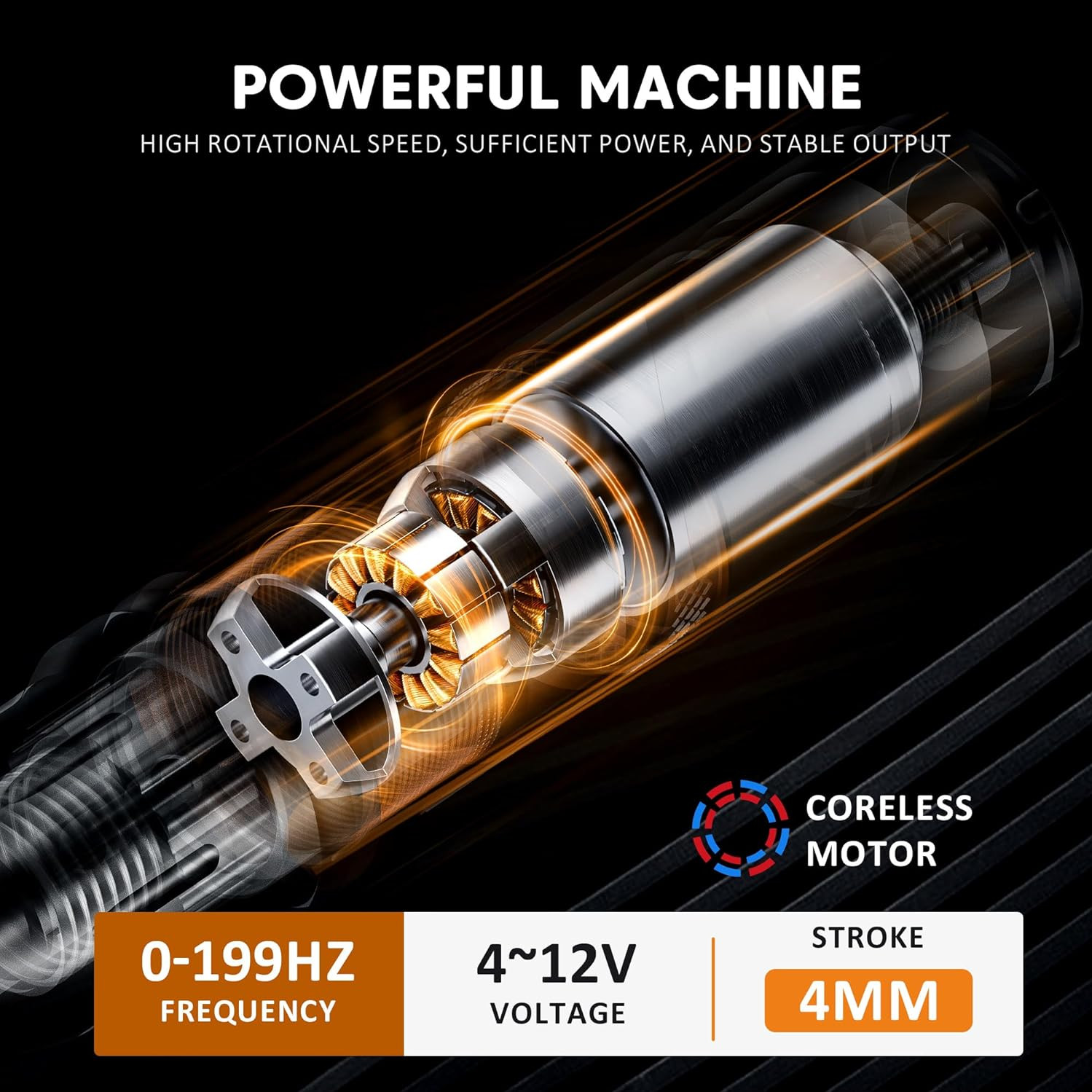 Tattoo Kit Wireless Tattoo Machine Pen Kit with 2Pcs 1600mAh Replaceable