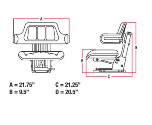 Universal Yellow Tractor Seat Wrap Around Style for John Deere & More W222YL