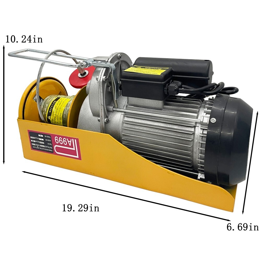 1000KG Multi-function Electric Hoist Mini Small Wire Rope Winch 2000LB