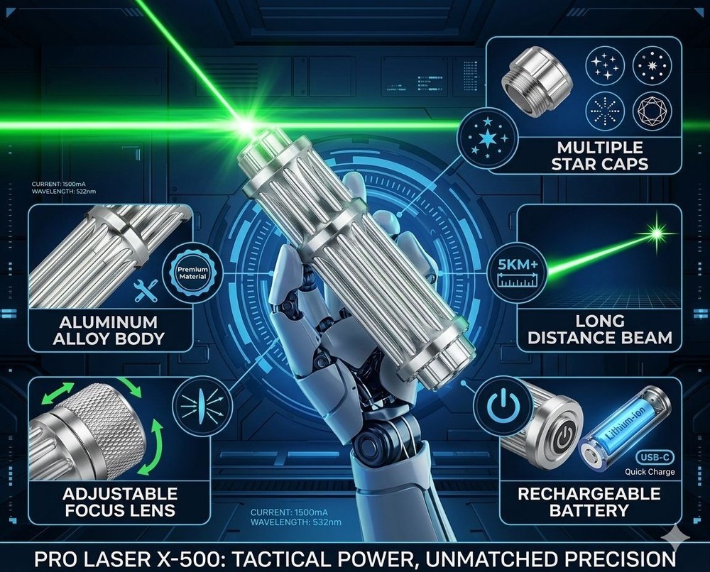 2PCS Red & Green Laser Pointer Adjustable Focus Beam Star Cap Astronomy Kit