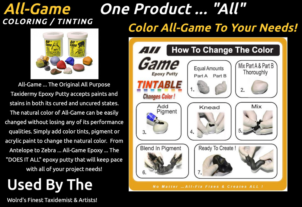 ALL GAME Wonder Epoxy Putty - CREATE RESTORE POINTS TINES DEER FISH 8oz Unit