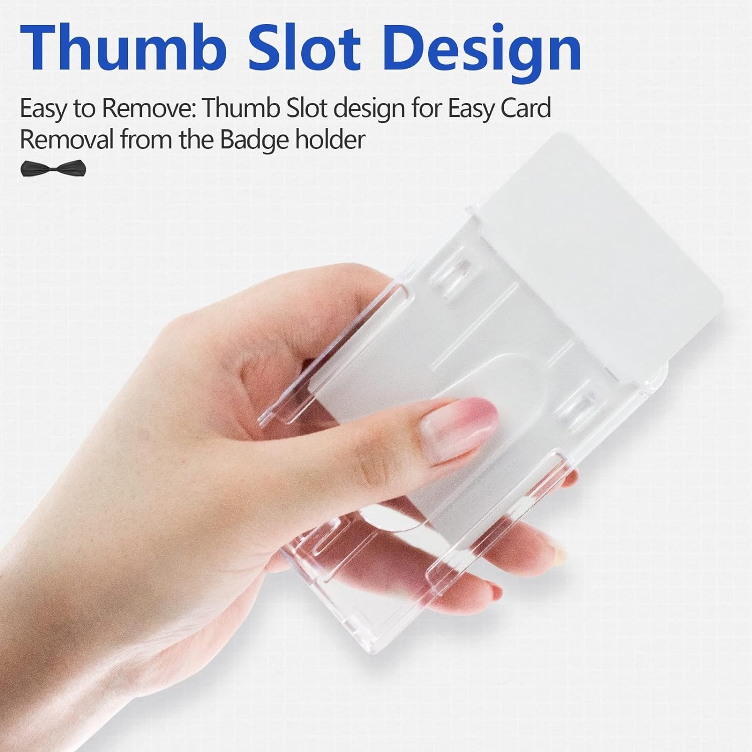 ID Badge Holder Heavy Duty PC Material High Clear Holds 2 Cards Suitable for All