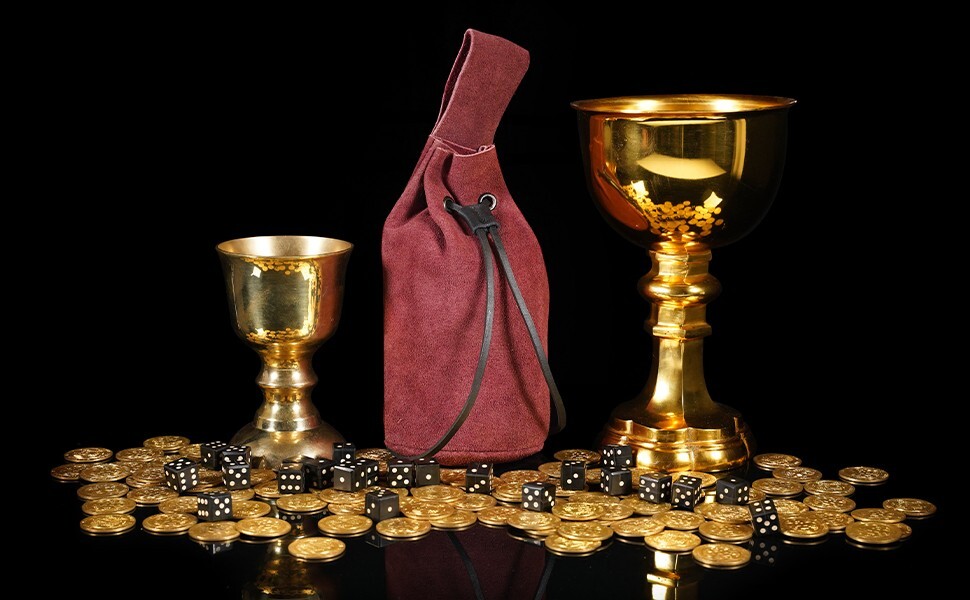 Medieval Suede Jewelry Pouch Cosplay Renaissance Coin Leather Belt Bag Wine Red