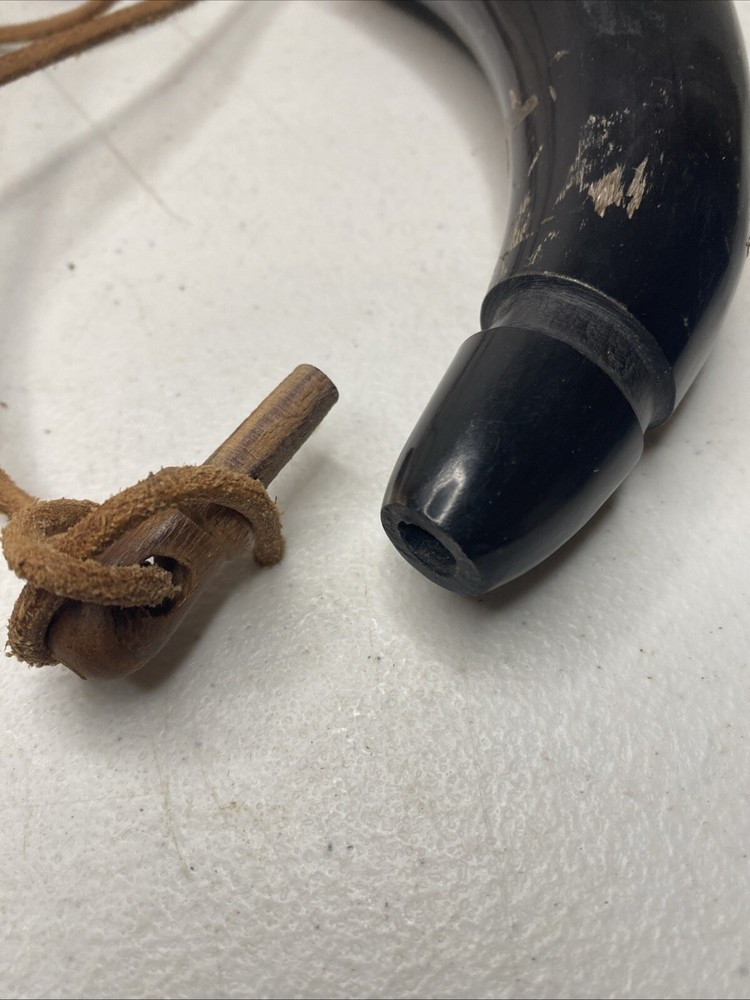 MUZZLE LOADER BLACK POWDER HORN 7” RE-ENACTMENT