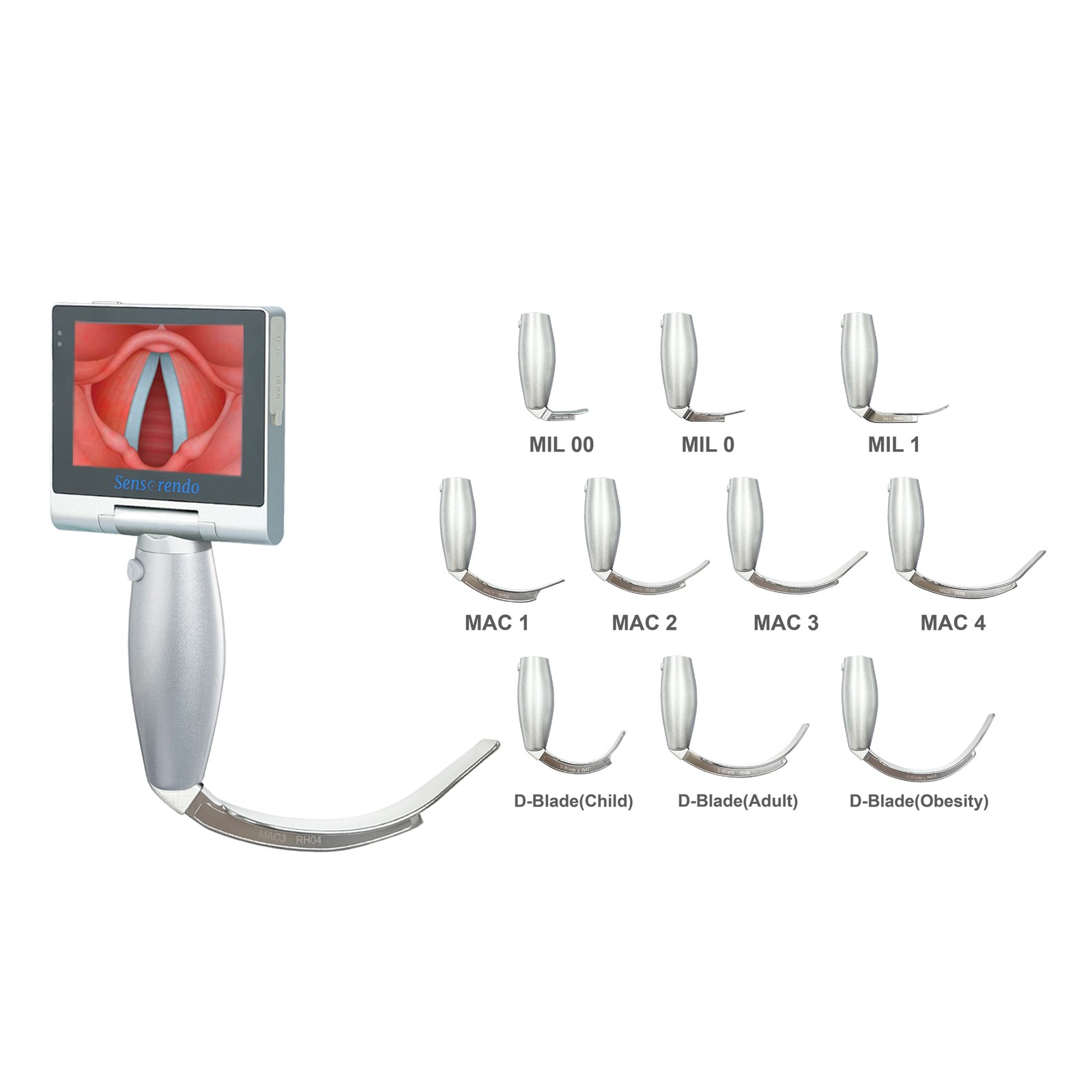 Sensorendo  Video Laryngoscope  with  Reusable blades  Optional