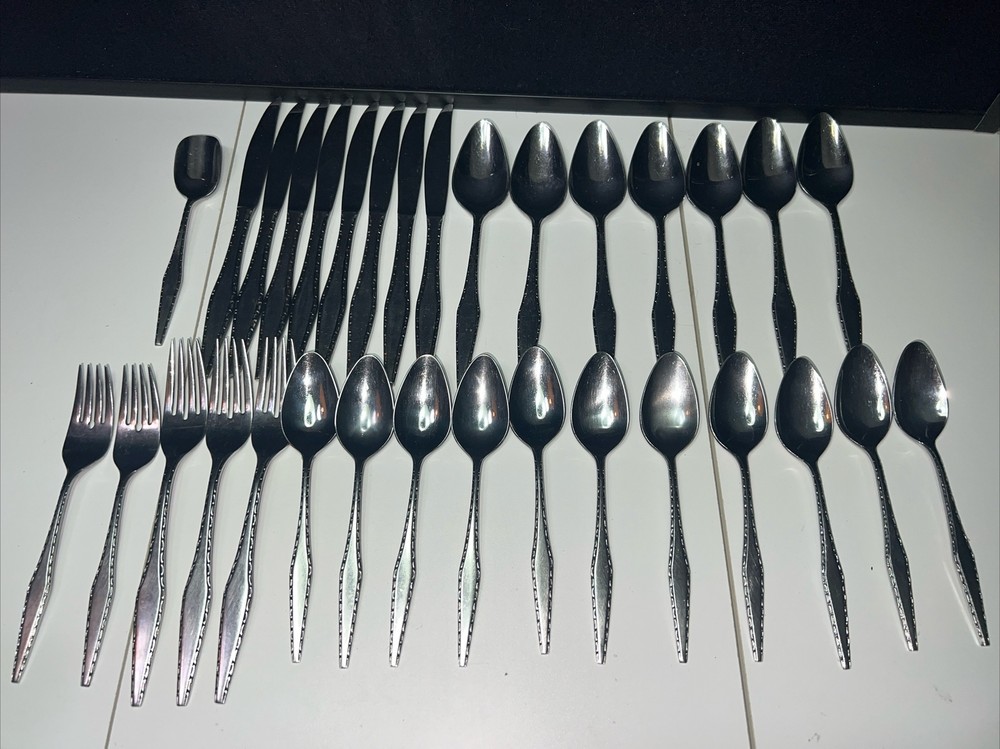 Vintage MCM Regent Stainless Japan Flatware Angular Edged Geometric Lot