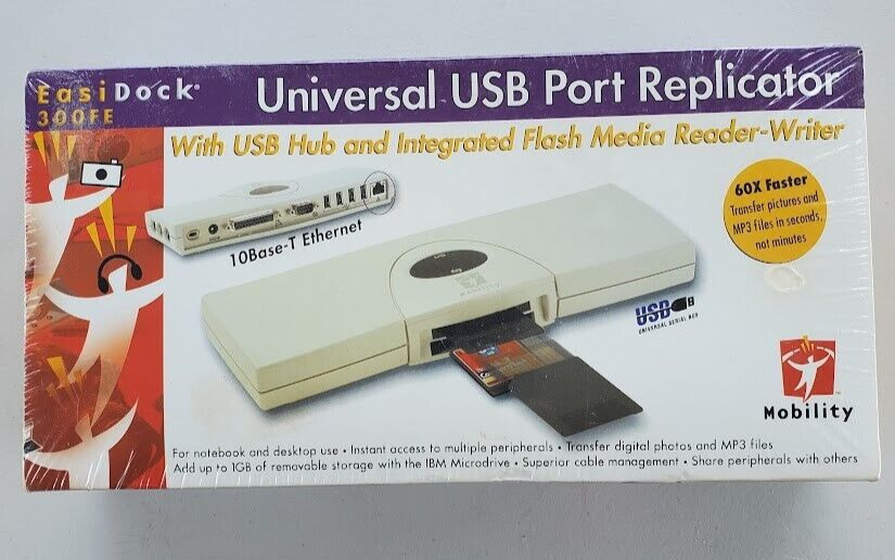 Mobility Easidock 300FE Universal USB Port Replicator Reader-Writer NEW SEALED
