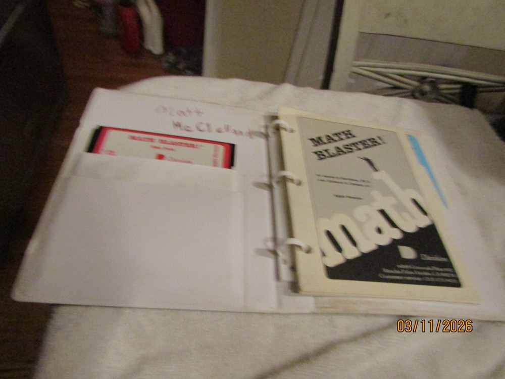 Davidson Apple II II+ 11e 1983 Math Blaster Computer Game with Both Discs Manual