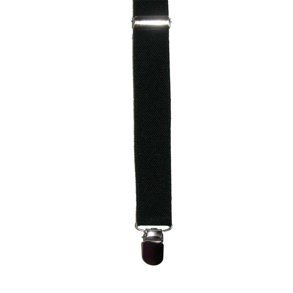 CTM Elastic Solid Black Clip-End Suspenders