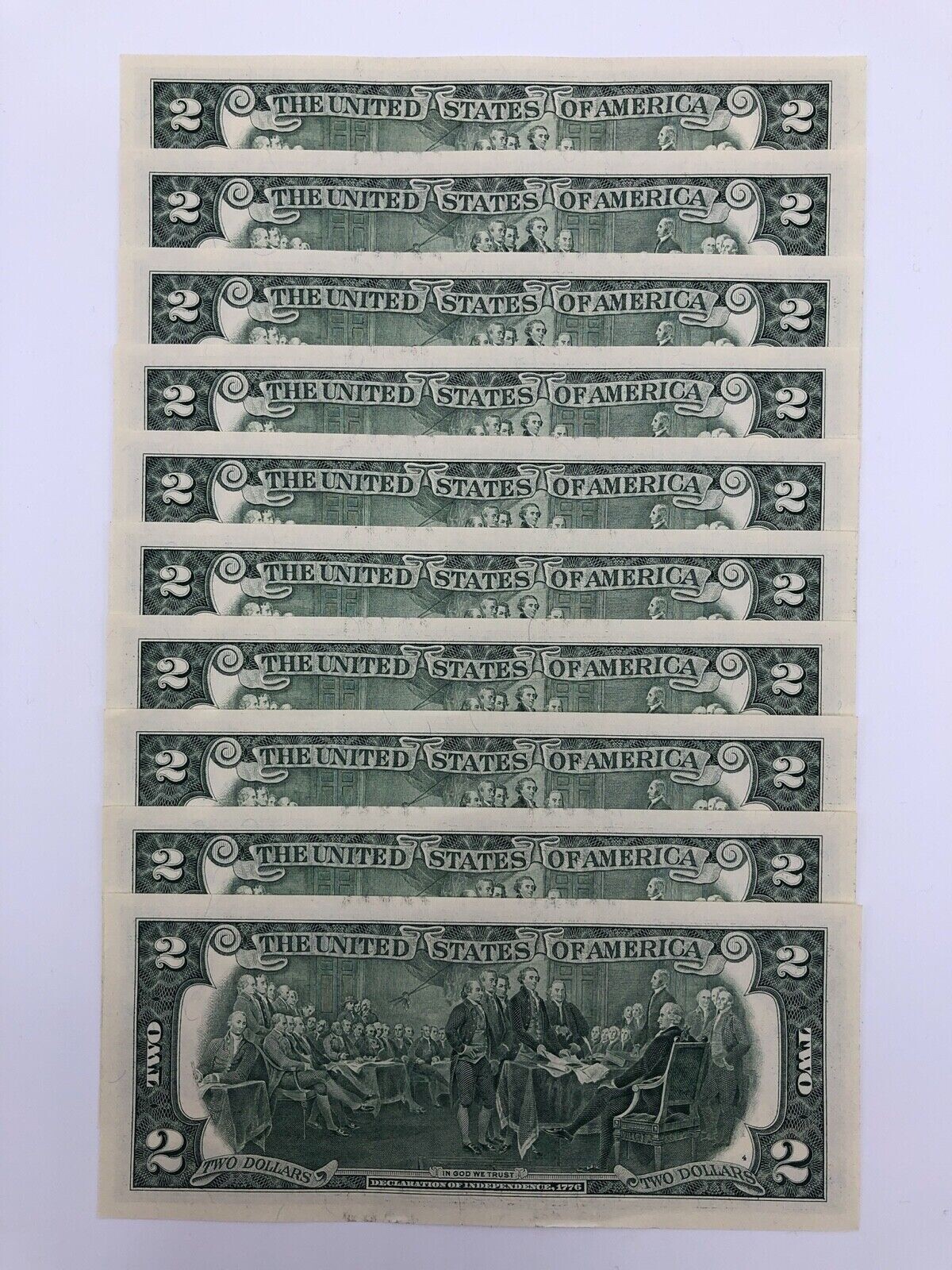 *Lot of TEN (10) 2017A CRISP $2.00 Two Bills Uncirculated Sequential Notes