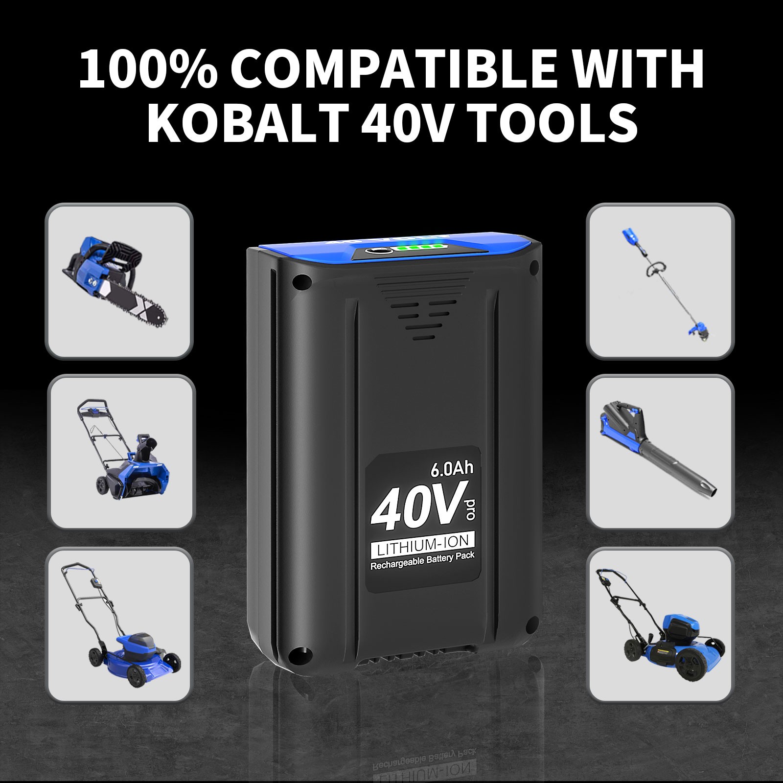 2 PACK For Kobalt 40v MAX 6.0 Ah Extended Run Li-Ion Battery KB440-03 KB540-06