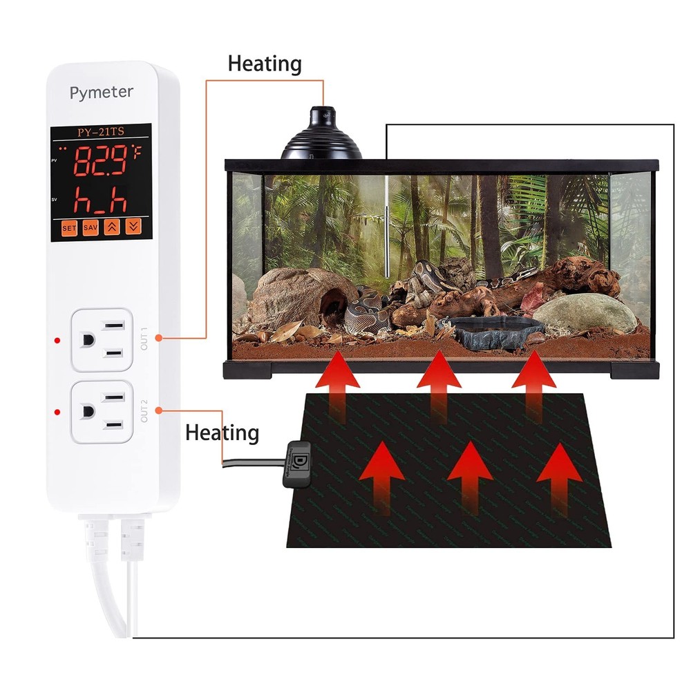 Attic Fan Thermostat Controller Temperature Switch Plug Outlet for Seedlings,...