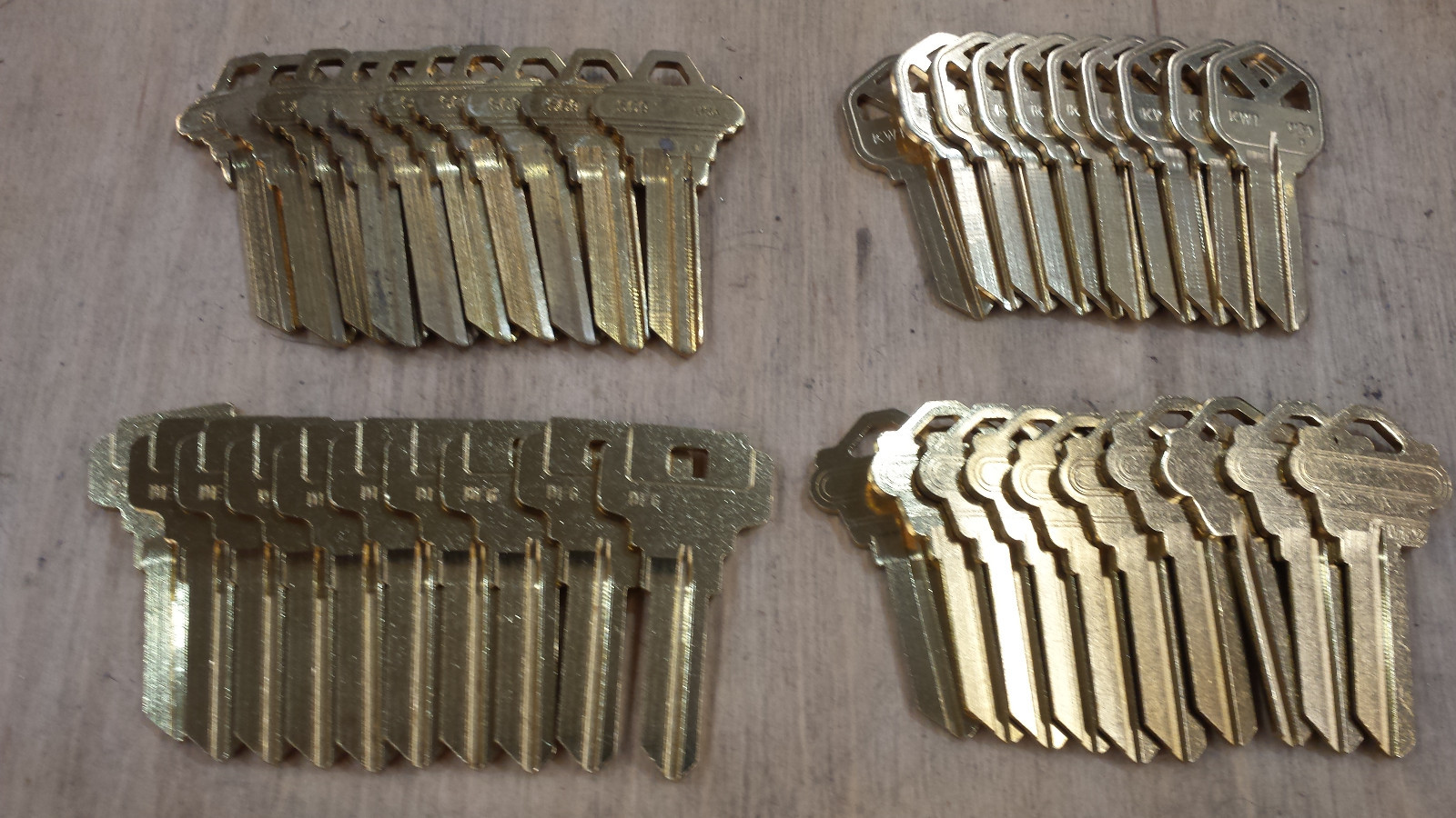 Locksmith-120-Key-Blank-Starter set-Variety Pack-10 each of 12 common blanks-Lot