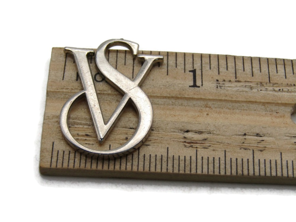 VS Lettered Charm Silver Tone