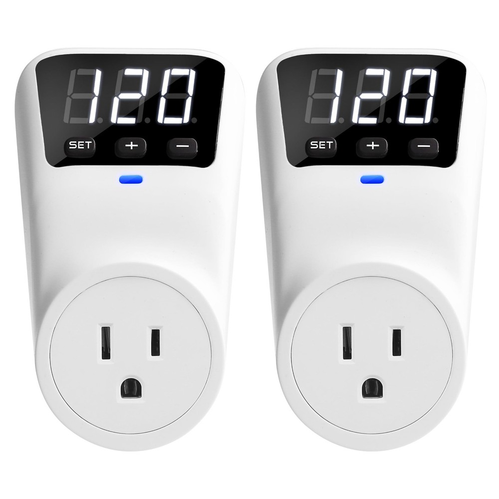 Fireproof Surge Protector Voltage Stabilizer - 15A, 1800J, Wall Mount, 2 Pack